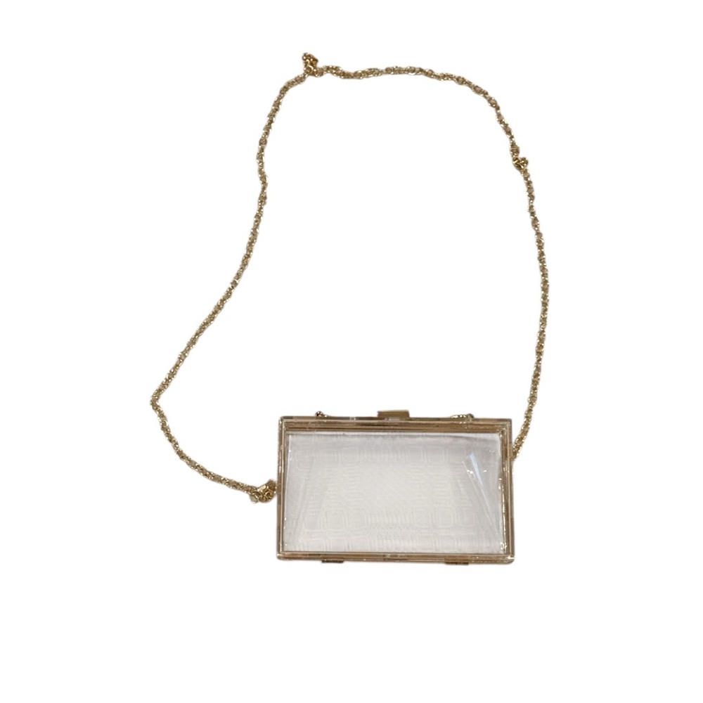 Gold Chain Clear Clutch ideal for concerts